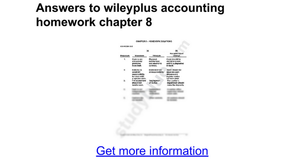 wileyplus homework answers accounting