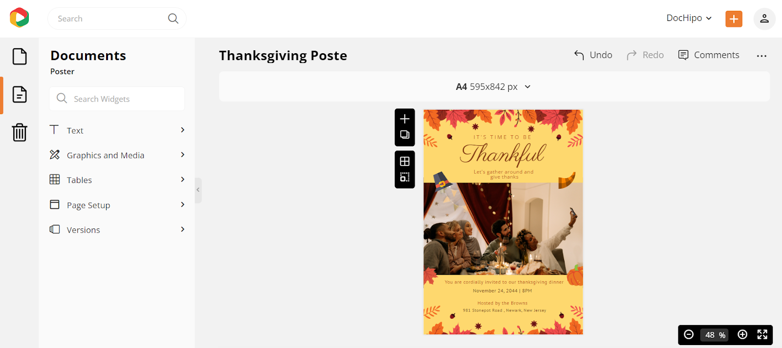 Thanksgiving poster design after changing the color