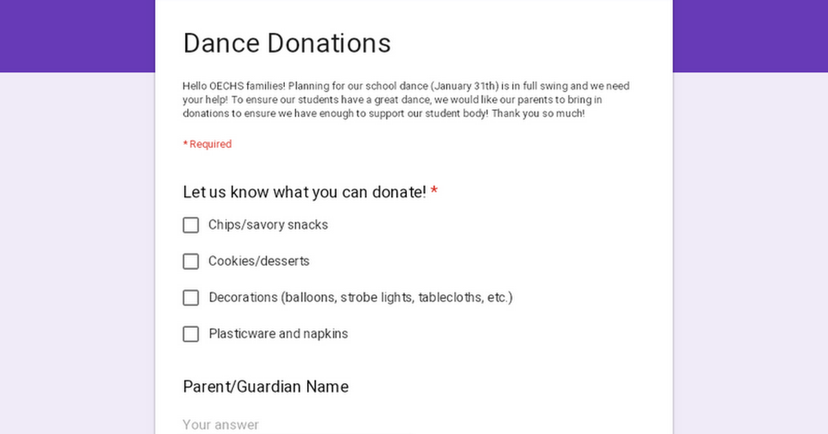 Dance Donations