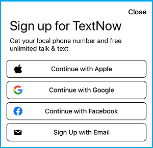 تطبيق TextNow للحصول على رقم وهمي