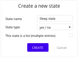 Configuring a custom state type in Bubble’s visual editor