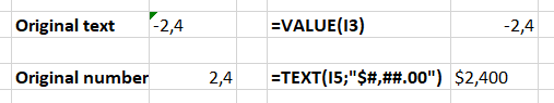 TEXT and VALUE Example