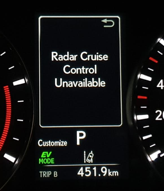 cruise control unavailable see owners manual toyota