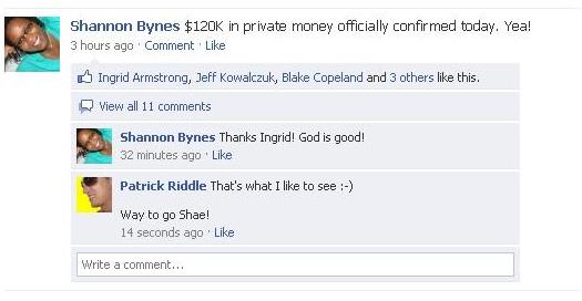 Shannon Bynes uses Patrick Riddle's private money on demand