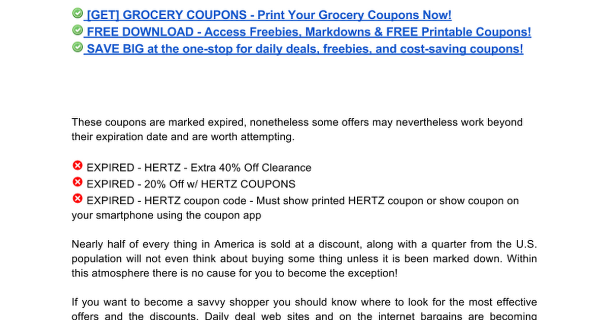 Hertz Coupons Google Docs