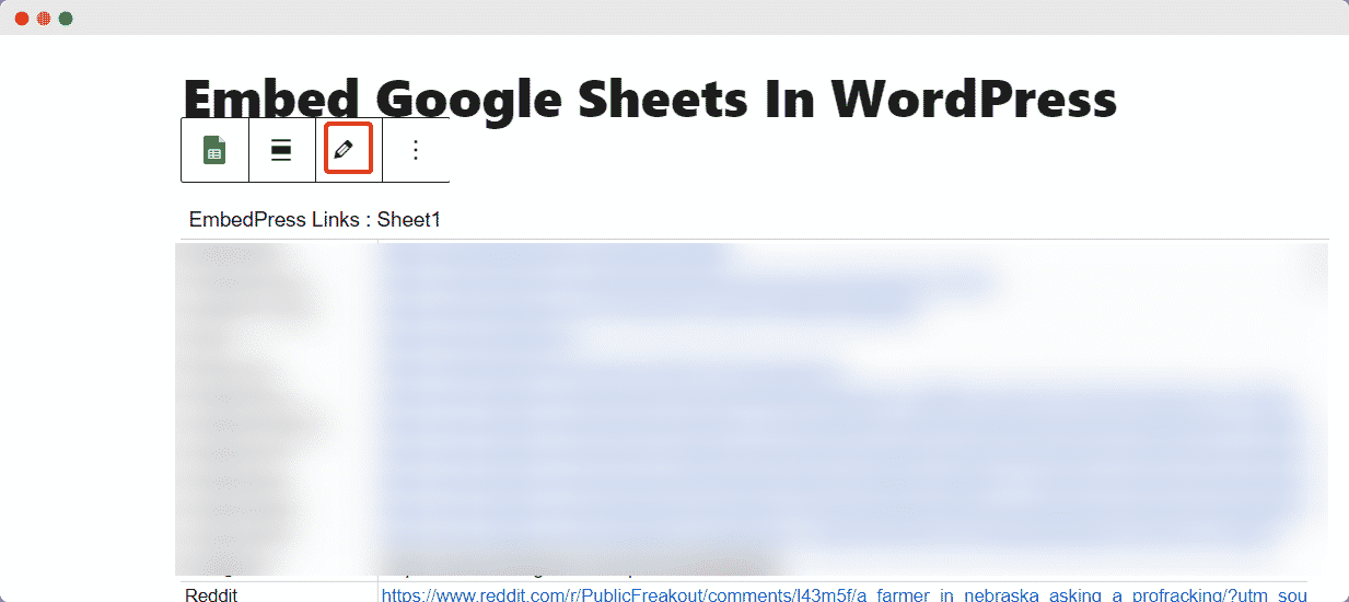 embed google sheets
