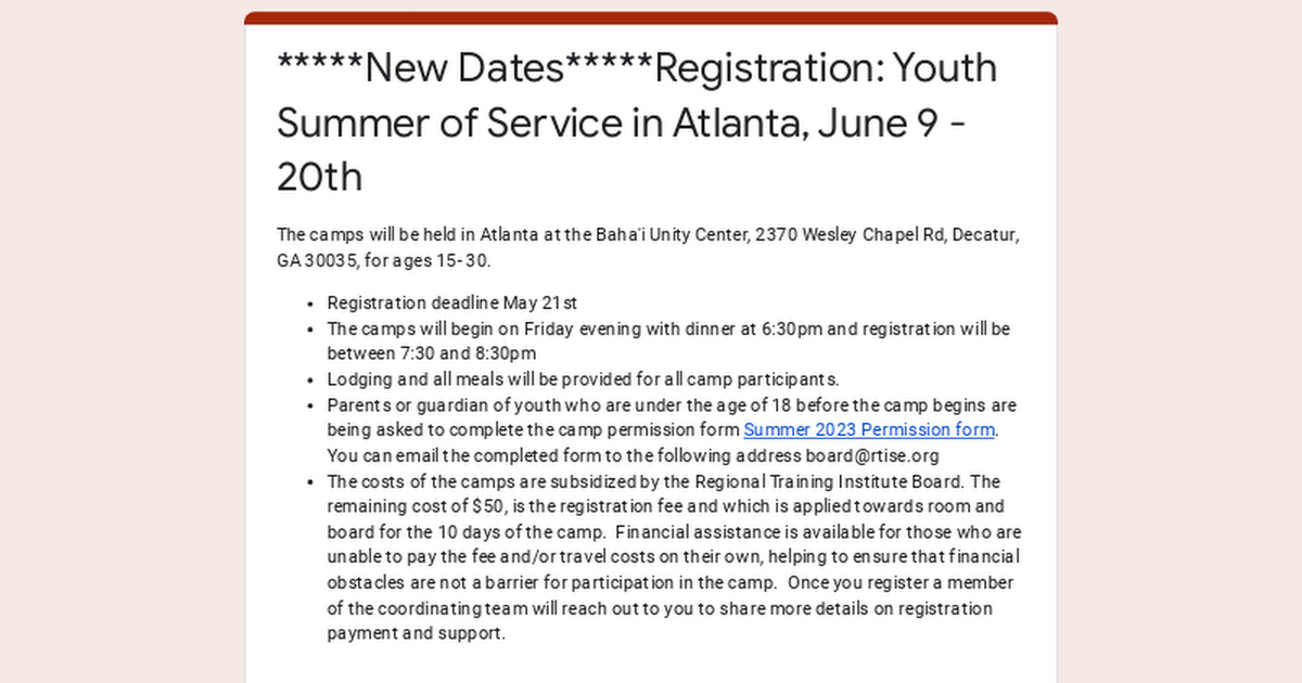 Summer Youth Institute Camps 2023