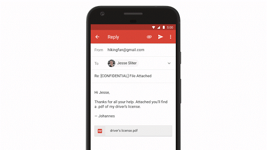 Gmail trên Android đã có tính năng tự huỷ email (Confidential Mode)