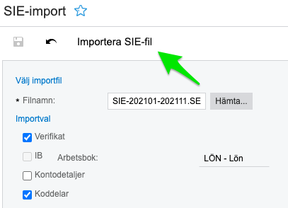 Hur importerar jag en SIE-fil lön till Visma.net? Steg 5