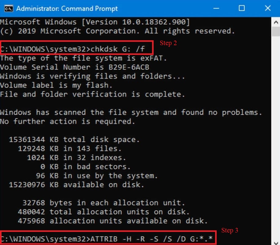 Restore Deleted Files Using Command(CMD) Prompt