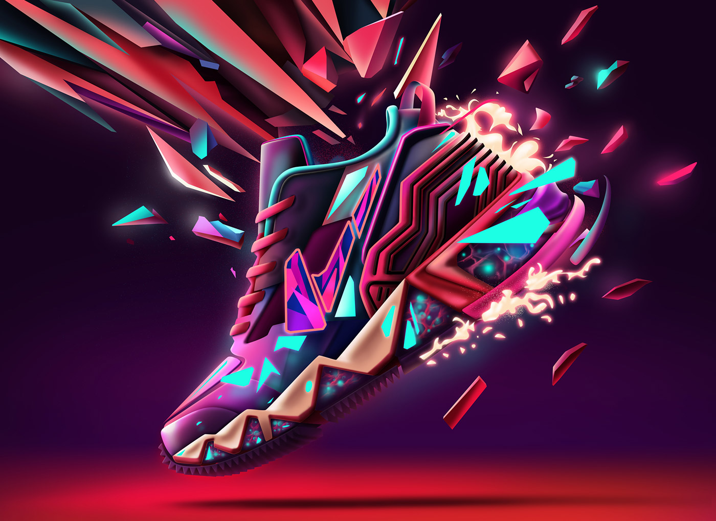 Illustration of abstract sneakers by Marcelo Schultz