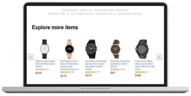 product recommendations across categories - based on past search data.