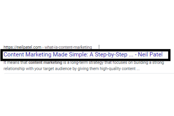 title tag example for seo marketing