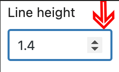 Line height setting in the Verse block