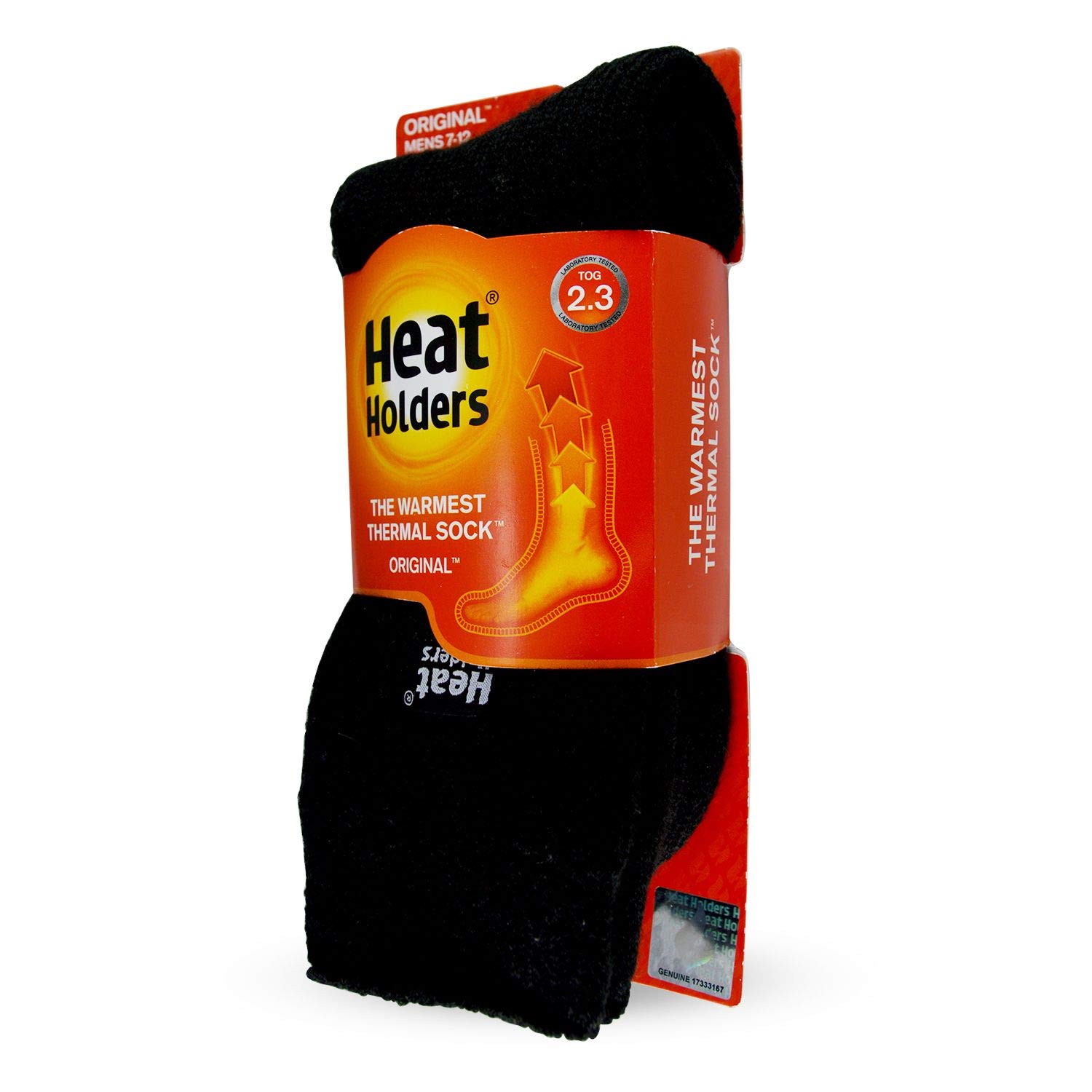 HEAT HOLDERS Men's Block Twist Socks Charcoal/Cream/Men's 7-12 Black