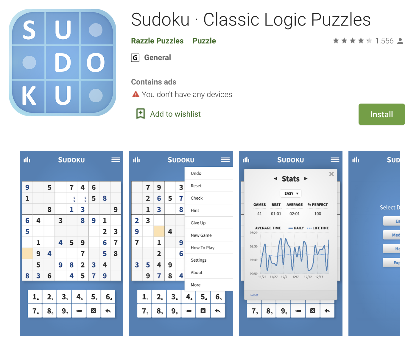 classic logic puzzles - sudoku for android