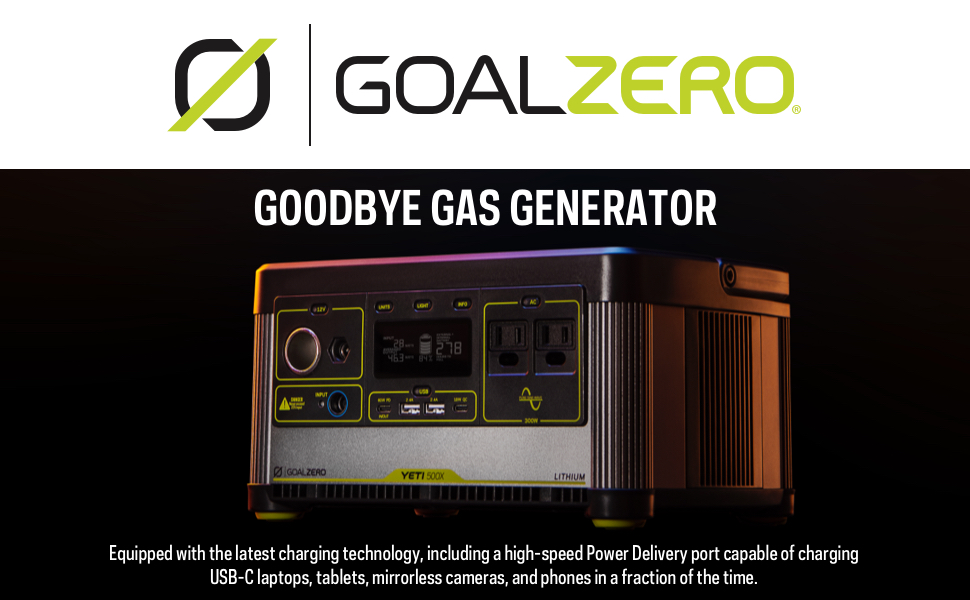 Amazon.com: Goal Zero Yeti 500X Portable Power Station, 505-Watt-Hours  Portable Lithium-Battery Emergency Power Station, Solar-Powered Generator :  Patio, Lawn & Garden