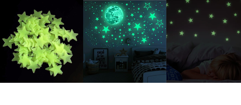 estrelas fosforescentes para decorar parede ou teto de quarto infantil