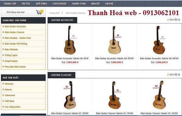 Thu hút khách hàng nhờ thiết kế website nhạc cụ chuyên nghiệp