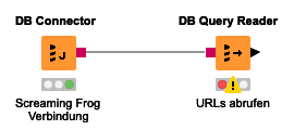 Verbindung zwischen DB Connector und DB Query Reader in KNIME