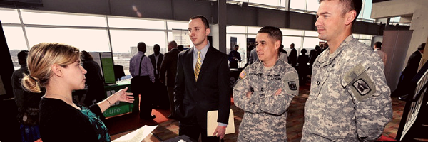 Military Men at a Job Fair