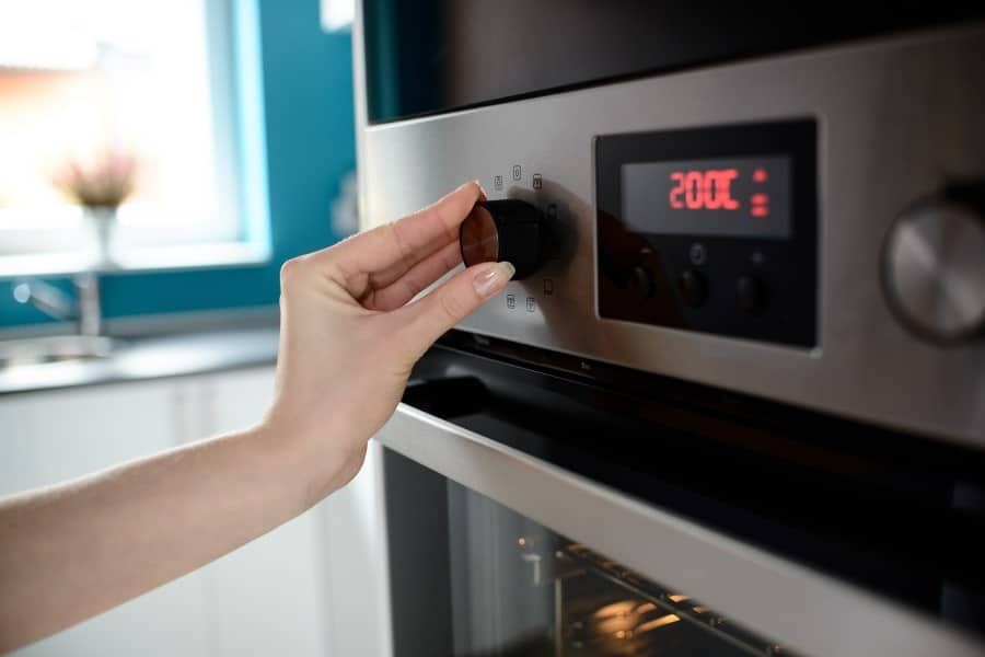 The temperature of a convectional oven must be adjusted for best results.