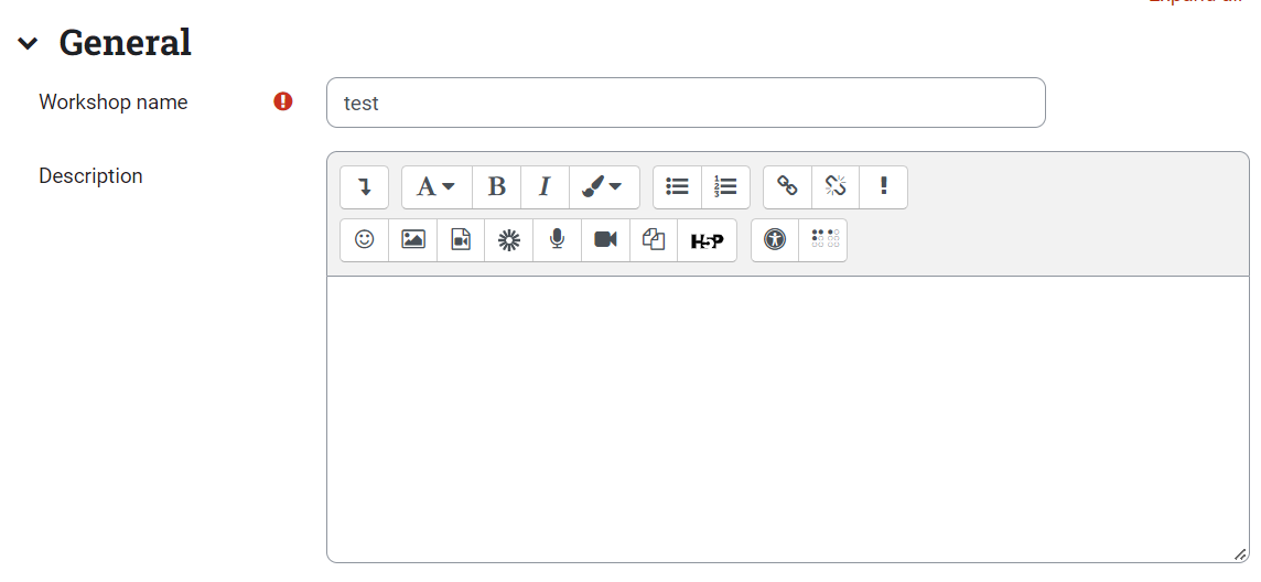 Edit Settings, General section