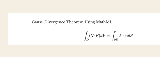 Visualização do MathML