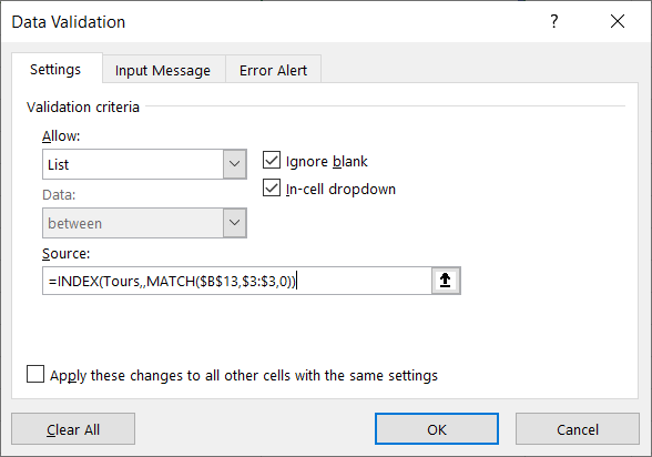 Multiple Dependent Data Validation