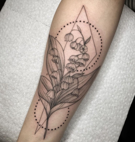 Morden Heart Lily Of The Valley Tattoo