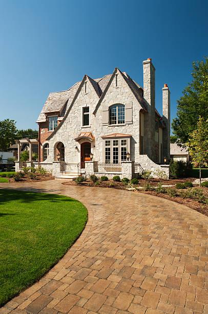 Home with paved driveway