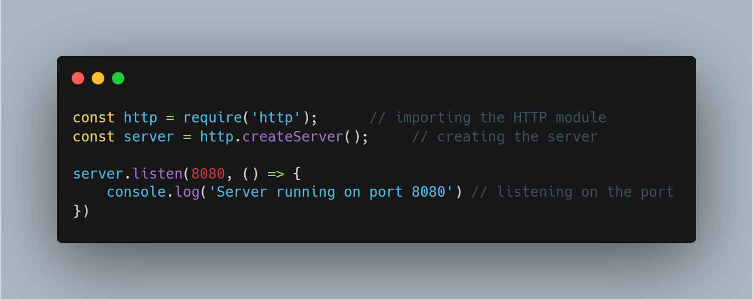 creating the HTTP server