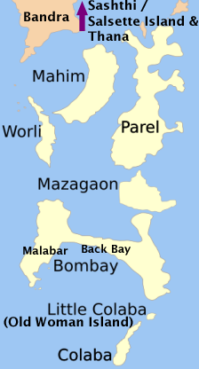 Old map of Mumbai