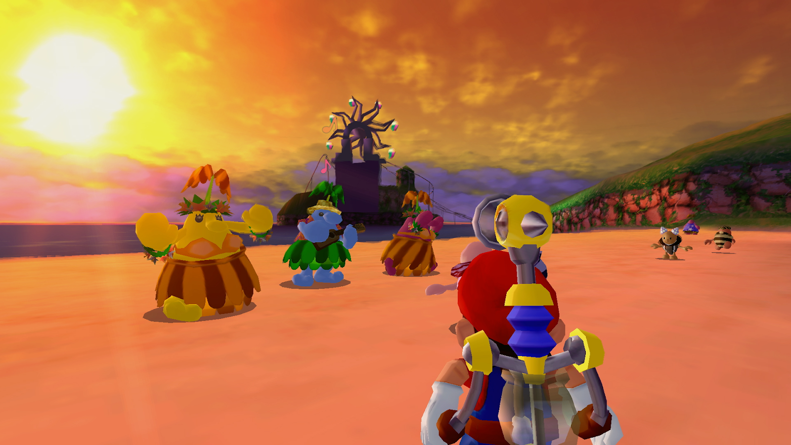 The epitome of summer. Mario with the Pinatas in Super Mario Sunshine.