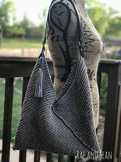 triangle tote bag on dress form