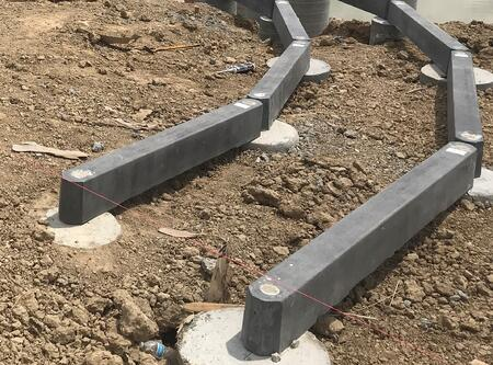 cast in place concrete shallow footings connected to form foundation