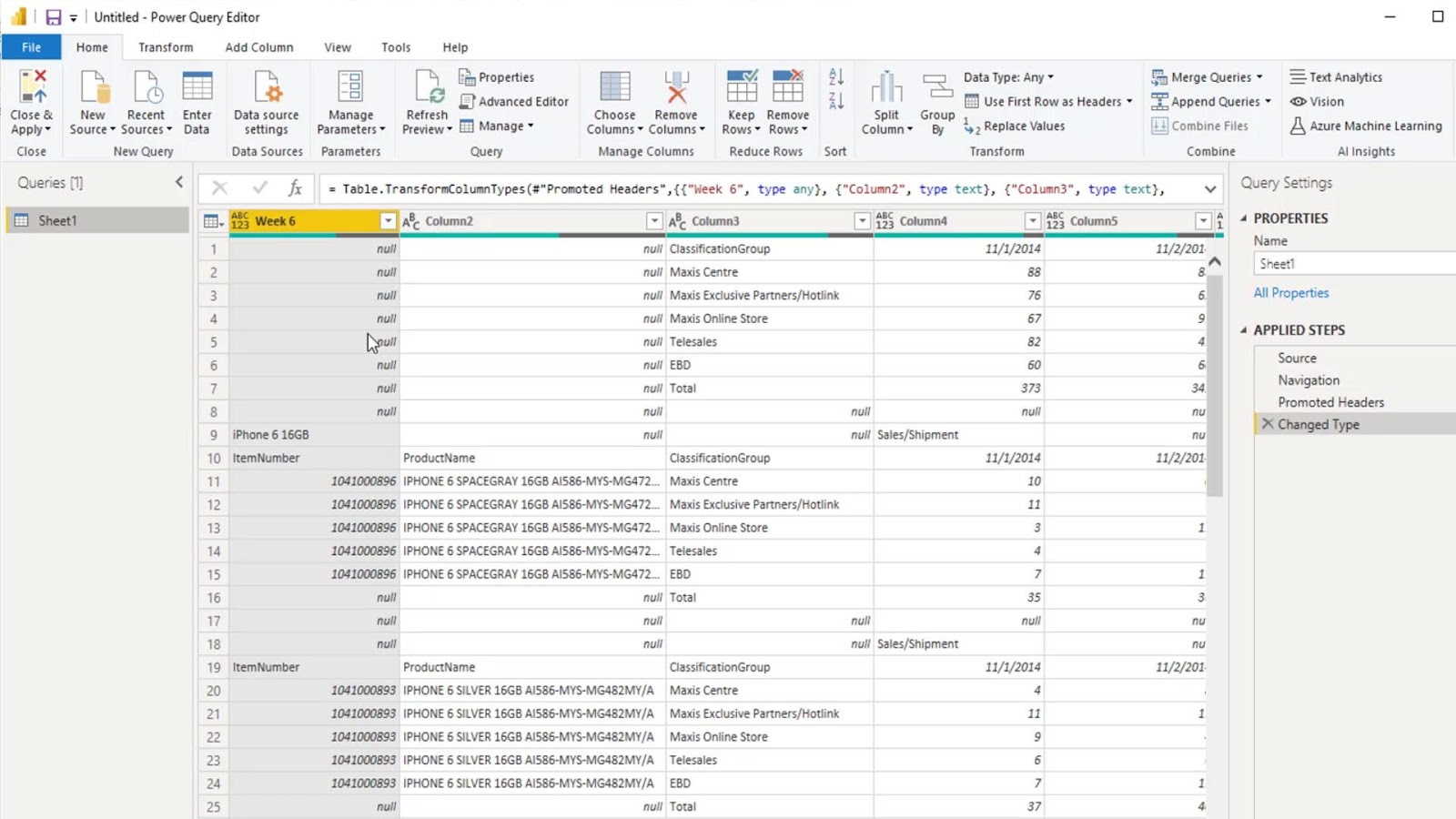 Query Editor in Power BI