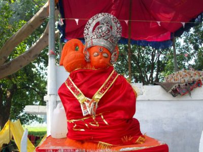 Hanuman Idol in saffron - orange