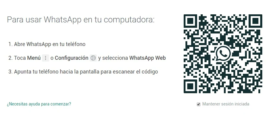 Inicio de sesión Whatsapp Web