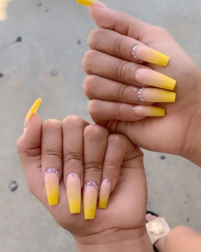 Honey Suckle ombre coffin nail
