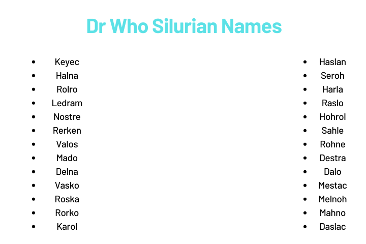 Dr Who Silurian Names