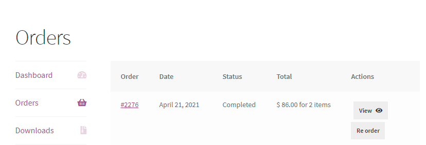 Woocommerce Orders