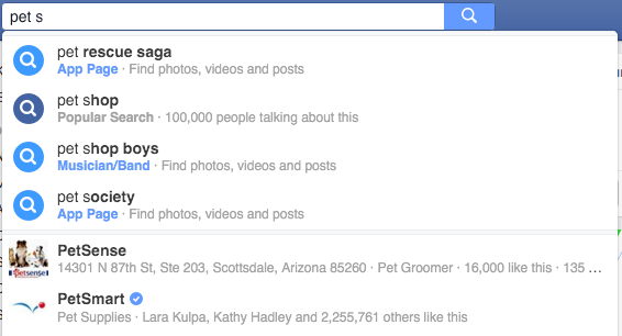 facebook local search results