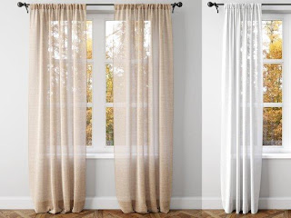 Belgian Linen Curtains 3d model
