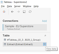 Tableau Data Pane