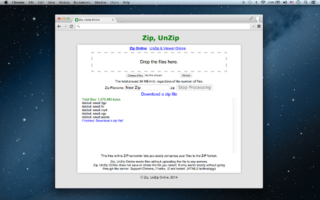 Screenshot of Zip, UnZip App