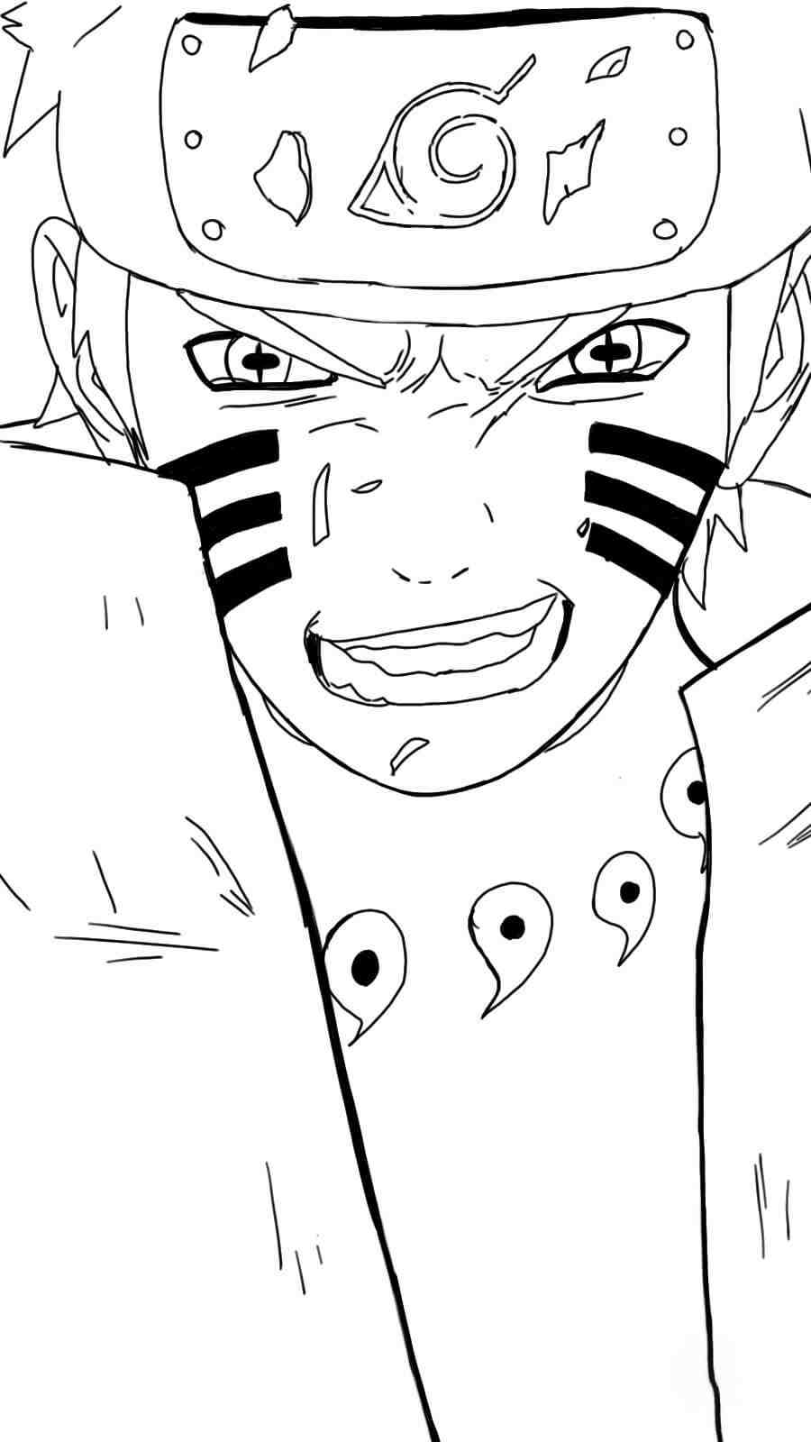 Naruto coloring pages in six paths Sage Mode