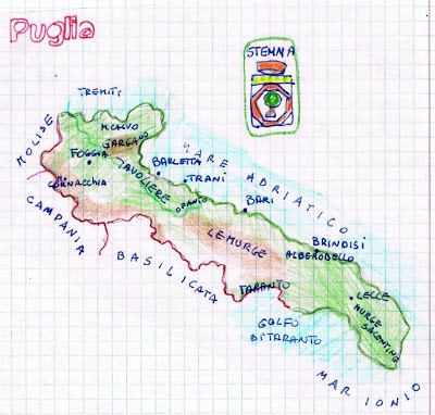 Geografia - Le regioni d'Italia - La Puglia - Spiegazioni e prova di  verifica per la classe quinta della scuola primaria