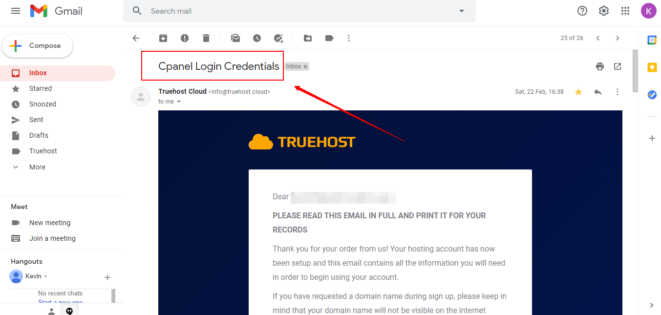 cpanel login details send to email 