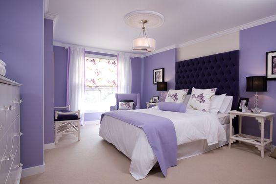 Purple Two Colour Combination for Bedroom Walls - 11 Design Inspirations with Image Gallery